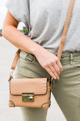 The Classic Crocodile Clutch- Taupe