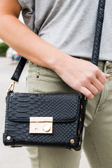 The Classic Crocodile Clutch- Black