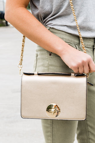 The Chained Up Classic Clutch- Gold