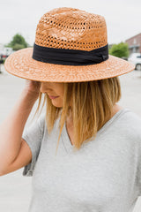 The Panama Straw Statement Hat- Dark Tan