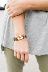 The Layered Up Beaded Bracelet- Beige