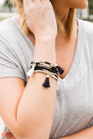 Fringe Benefits Beaded Layer Bracelet