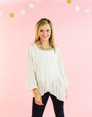 Creme De La Creme Ruffle Top