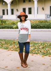 Utah "Meet Me in the Middle" Button Back Flowy Top