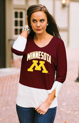 Minnesota Colorblock Zipper Tunic Top