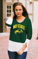 North Dakota State Colorblock Zipper Tunic Top