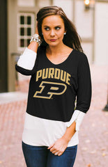 Purdue Colorblock Zipper Tunic Top