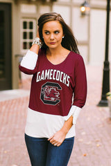 South Carolina Colorblock Zipper Tunic Top