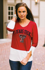 Texas Tech Colorblock Zipper Tunic Top
