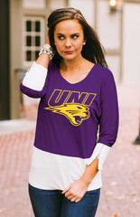 Northern Iowa Colorblock Zipper Tunic Top