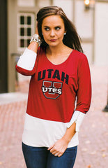 Utah Colorblock Zipper Tunic Top