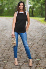 All The Way Up High Contrast Tank in Black