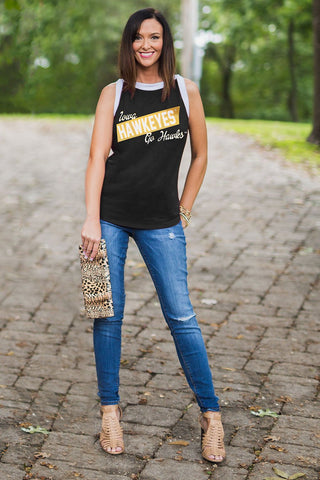 Iowa Hawkeyes All The Way Up High Contrast Tank