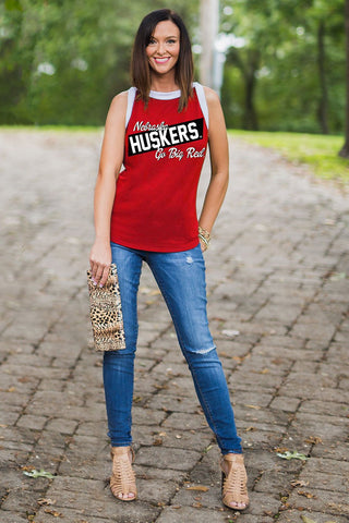 Nebraska Cornhuskers All The Way Up High Contrast Tank