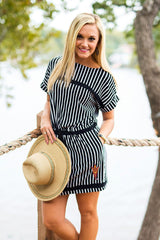 Arizona State Sun Devils Staycation Stripes Drawstring Dress