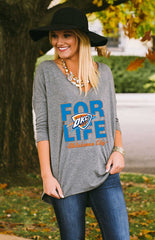 OKC Thunder Dropped Hem V-Neck Tee