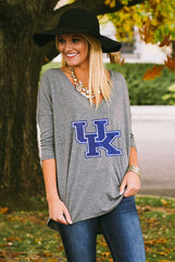 University of Kentucky Dropped Hem V-Neck Tee