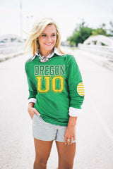 OREGON 'FAN FOR LIFE' ELBOW PATCH TEE