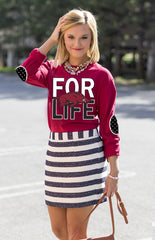 Arkansas "Fan for Life" Elbow Patch Tee