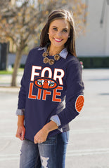 AUBURN 'FAN FOR LIFE' ELBOW PATCH TEE