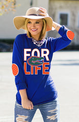 FLORIDA 'FAN FOR LIFE' ELBOW PATCH TEE