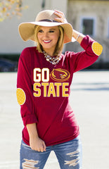 IOWA STATE 'FAN FOR LIFE' ELBOW PATCH TEE