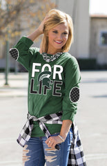 MICHIGAN STATE 'FAN FOR LIFE' ELBOW PATCH TEE