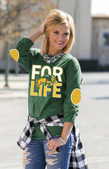 NORTH DAKOTA STATE 'FAN FOR LIFE' ELBOW PATCH TEE