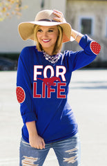 SMU 'FAN FOR LIFE' ELBOW PATCH TEE