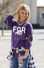 TCU 'FAN FOR LIFE' ELBOW PATCH TEE