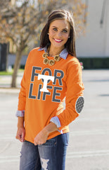 TENNESSEE 'FAN FOR LIFE' ELBOW PATCH TEE