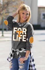 TENNESSEE 'FAN FOR LIFE' ELBOW PATCH TEE GREY