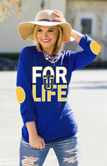 TULSA 'FAN FOR LIFE' ELBOW PATCH TEE