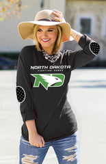 NORTH DAKOTA 'FAN FOR LIFE' ELBOW PATCH TEE BLACK