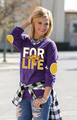 NORTHERN IOWA 'FAN FOR LIFE' ELBOW PATCH TEE