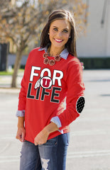 UTAH 'FAN FOR LIFE' ELBOW PATCH TEE
