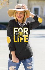 WICHITA STATE 'FAN FOR LIFE' ELBOW PATCH TEE