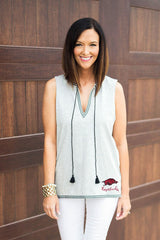 Arkansas Razorbacks In the Details Embroidered Tank