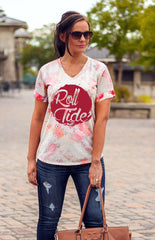 Alabama Crimson Tide Reverse Print Floral Tee