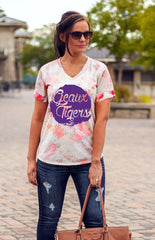 LSU Tigers Reverse Print Floral Tee