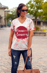 Oklahoma Sooners Reverse Print Floral Tee