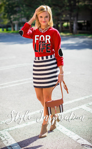 Alabama "Fan for Life" Elbow Patch Tee Crimson