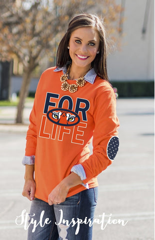 Alabama "Fan for Life" Elbow Patch Tee Crimson