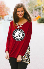 Alabama Leopard Back Tunic Top