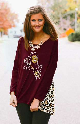Arizona State Leopard Back Tunic Top