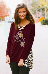 Arizona State Leopard Back Tunic Top