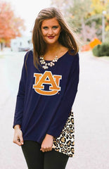 Auburn Leopard Back Tunic Top