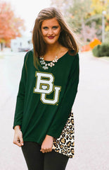 Baylor Leopard Back Tunic Top
