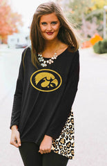 Iowa Leopard Back Tunic Top