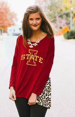 Iowa State Leopard Back Tunic Top